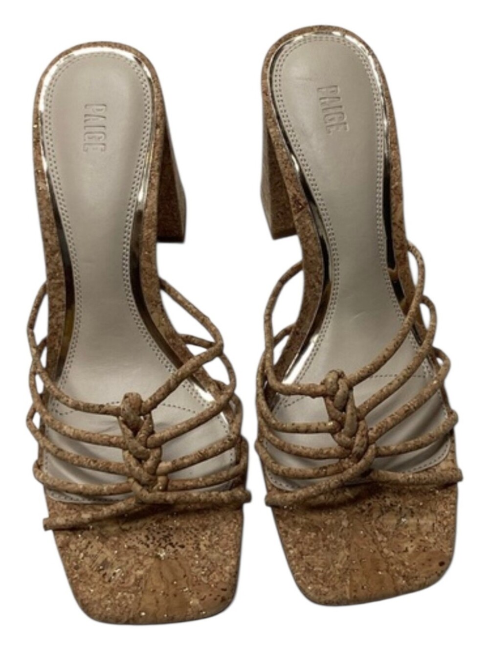 Paige Becca Cork Slip On Strappy Sandal Size 9